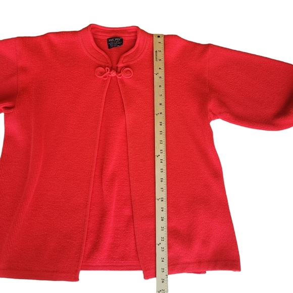 Vintage 90s Newcomer Red Classic Cardigan Sweater Women's Large Red - Picture 7 of 10